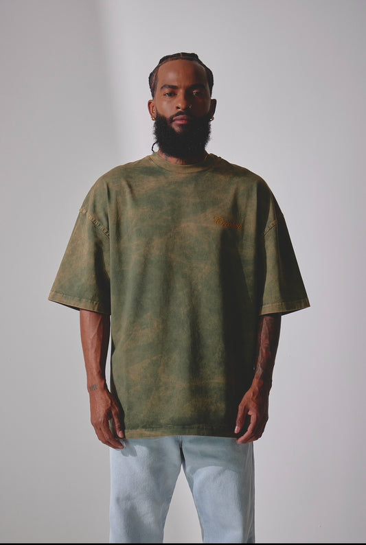 CAMISETA OVERSIZE ACID WASH CREATIVE - VERDE