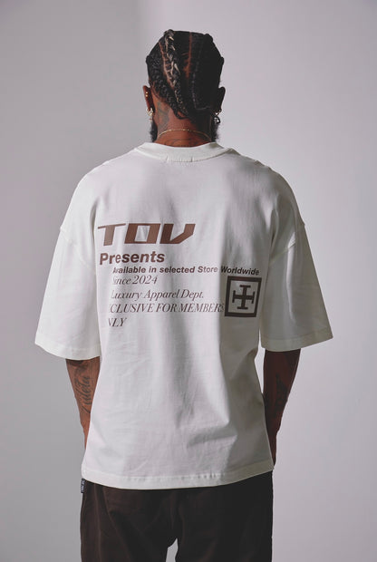 CAMISETA OVERSIZE TOV PRESENT - IVORY