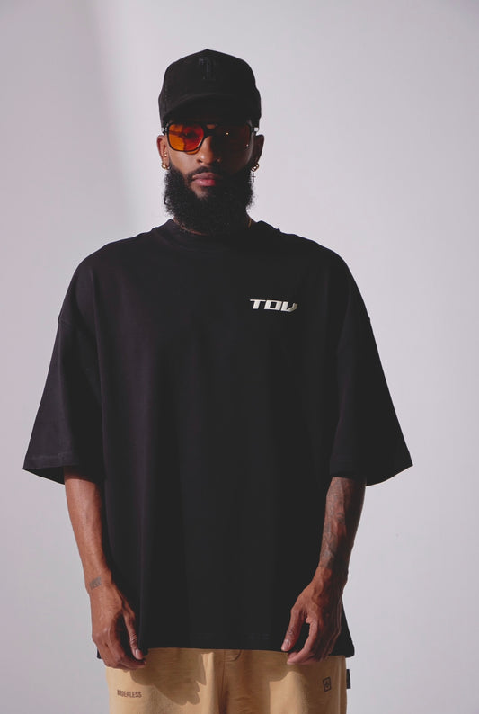 CAMISETA OVERSIZE TOV PRESENT - NEGRO