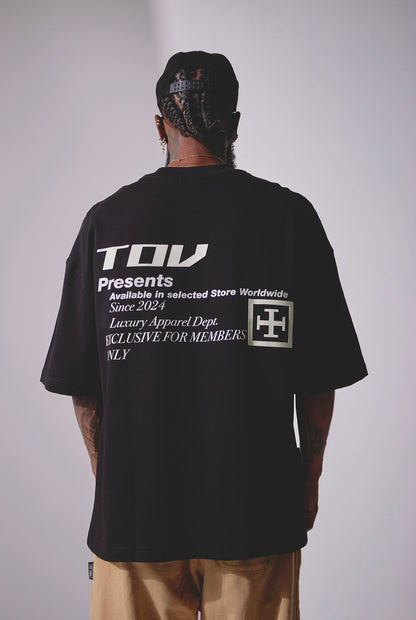 CAMISETA OVERSIZE TOV PRESENT - NEGRO