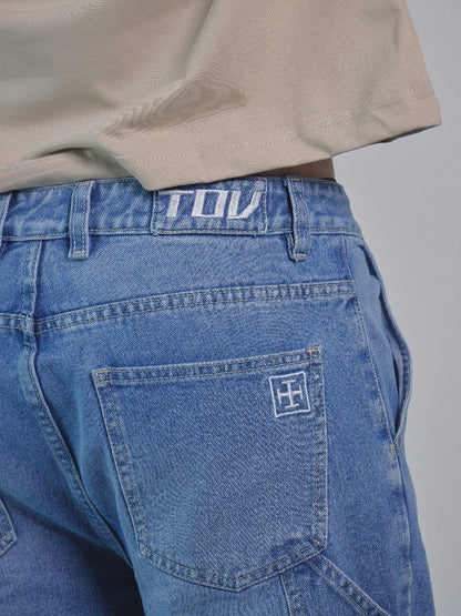 JEAN ANCHO CARPINTERO - AZUL