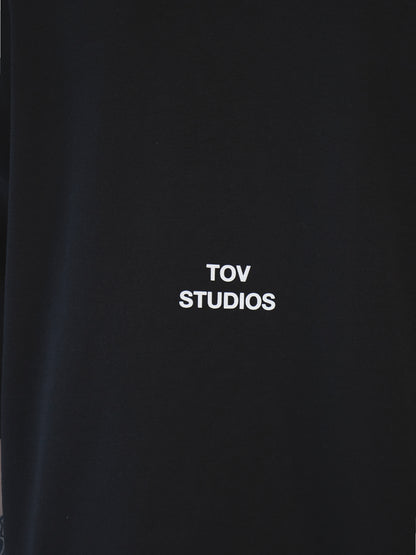 CAMISETA OVERSIZED PINTADA - NEGRA