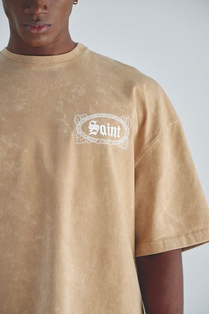 CAMISETA ACID WASH SAINT - BEIGE